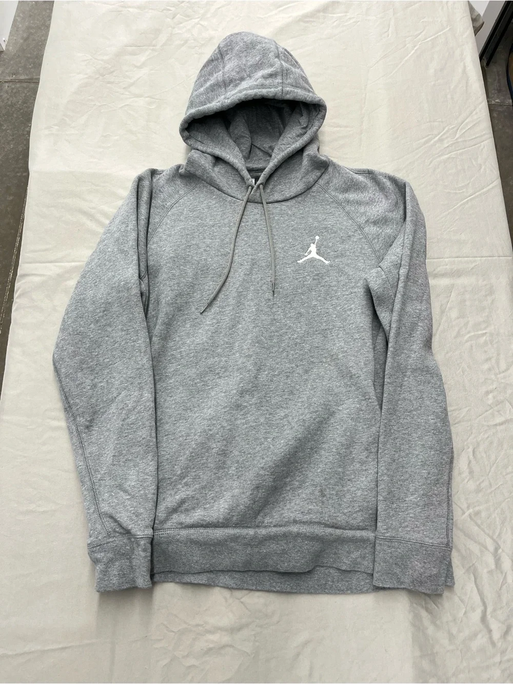 Jordan Gray Hooded Pullover with White Jumpman Mens Size Medium